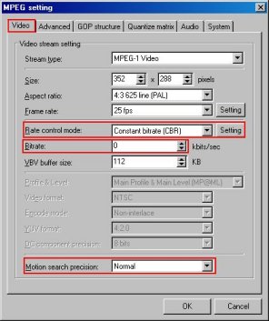 Registerkarte "Video"