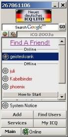 ICQ-Ansicht