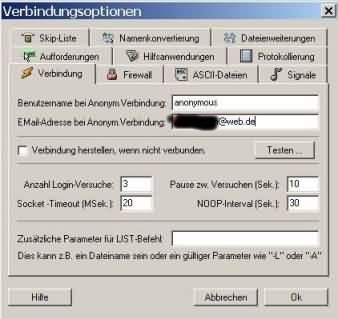 Optionsfenster