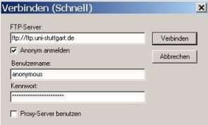 Anmeldefenster 