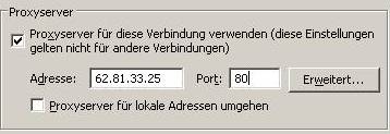 Proxy eintragen