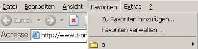 Favoriten öffnen