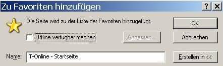 Favoriten hinzufügen